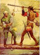 Louis Rhead Robin Hood and Little John Spain oil painting artist